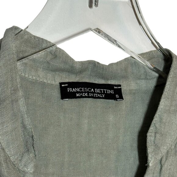 Francesca Bettini Linen Sleeveless Tops Lot of 2 Size Small Blue & Sage Italy - Picture 11 of 13